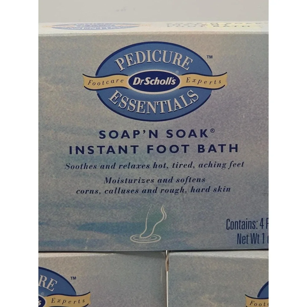 3 Boxes Dr. Scholls Pedicure Essentials Soap N Soak Foot Bath 1997 Vintage USA